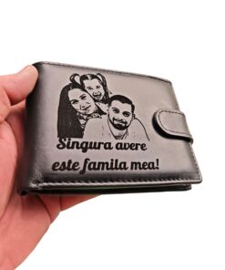 portofel negru cu capsa Singura avere