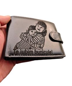 cadou personalizat portofel nergu cu capsa Te iubim bunicule