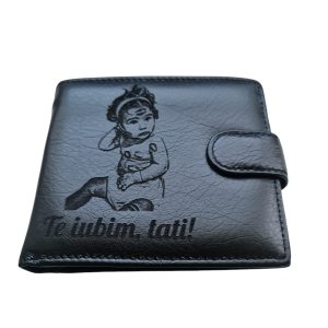 Portofel Personalizat 'Te iubim Tati', barbati, piele naturala , negru 4 Portofel Personalizat 'Te iubim Tati'