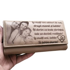 Portofel Personalizat dama, piele naturala, crem La multi ani 7 42a2a53c 44d9 4ee1 bb03 a996dda23a09