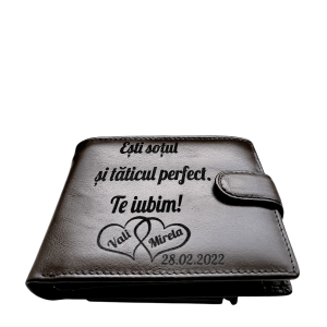 Portofel Personalizat 'Esti Sotul', barbati, piele naturala, maro 4 Portofel Personalizat 'Esti Sotul'