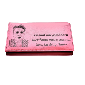 Portofel Personalizat 'Eu sunt mic', dama, piele naturala, rosu 4 Portofel Personalizat 'Eu sunt mic'
