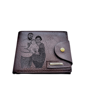 Portofel Personalizat cu poza e, barbati, piele , cu capsa, maro 4 Portofel Personalizat cu poza e