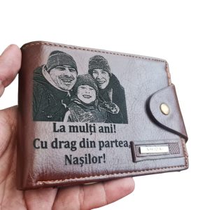Portofel Personalizat 'Adevaratele valori' Portofel Personalizat 'Cu drag din partea Nasilor'