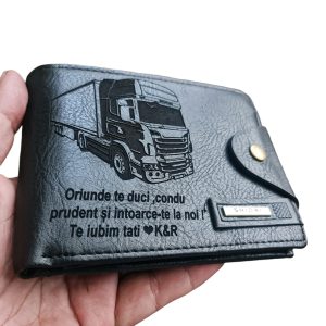 Portofel Personalizat 'Oriunde te duci 2', barbati, piele , cu capsa, negru 6 Portofel Personalizat 'Oriunde te duci 2'