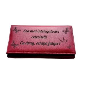 Portofel Personalizat 'Echipa fulger' , dama, piele naturala, rosu 6 Portofel Personalizat 'Echipa fulger'