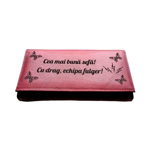 Portofel Personalizat 'Cu drag' , dama, piele naturala, rosu 6 Portofel Personalizat 'Cu drag'